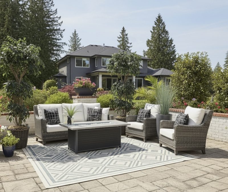Boston sofa set by Ratana on an outdoor patio.