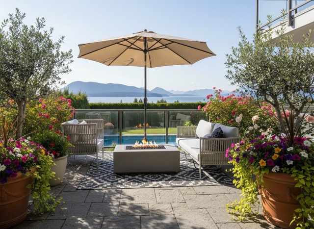 Lineas collection by Ratana on an outdoor patio,