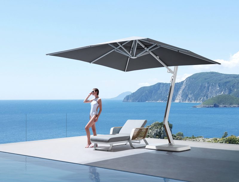 The Wing offset cantilever umbrella by Higold